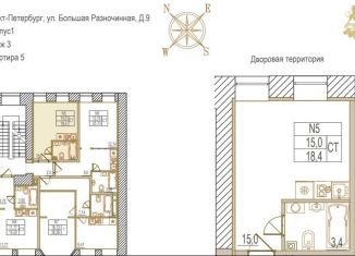 Продается квартира студия, 18.4 м2, Санкт-Петербург, Большая Разночинная улица, 9, Большая Разночинная улица