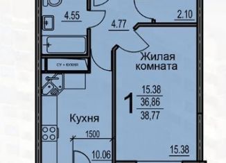 Продается однокомнатная квартира, 38.8 м2, Воронеж, улица Суворова, 122В, ЖК Берег