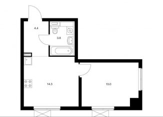 Продам 1-ком. квартиру, 35.5 м2, Москва, ЖК Большая Очаковская 2