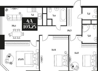 Продам 4-комнатную квартиру, 103.3 м2, Москва, улица Серпуховский Вал, 1, улица Серпуховский Вал