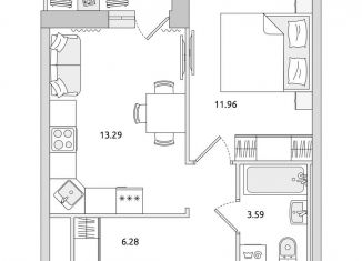 1-ком. квартира на продажу, 38 м2, поселок Бугры, ЖК Новые Горизонты