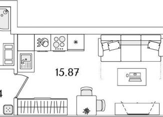 Квартира на продажу студия, 24.8 м2, Санкт-Петербург, метро Лесная