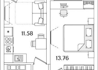 Продаю однокомнатную квартиру, 36.3 м2, Санкт-Петербург, метро Лесная