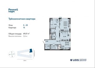 Продажа 3-комнатной квартиры, 69 м2, Ижевск