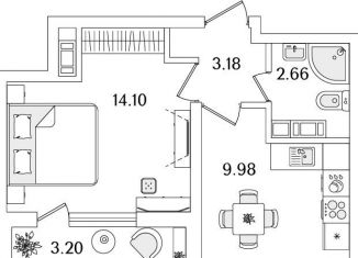 Продажа 1-ком. квартиры, 31.5 м2, Санкт-Петербург, метро Лесная