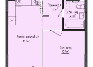 Однокомнатная квартира на продажу, 35.4 м2, село Первомайский, ЖК Город Оружейников