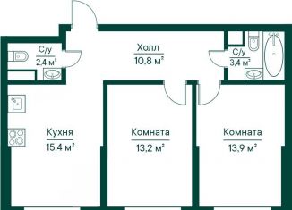 Продается 2-комнатная квартира, 59.1 м2, Самара, метро Российская