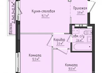 2-комнатная квартира на продажу, 47.5 м2, село Первомайский