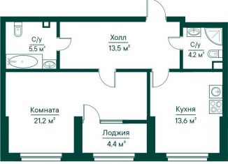 Продаю 1-комнатную квартиру, 62.4 м2, Самара, метро Российская