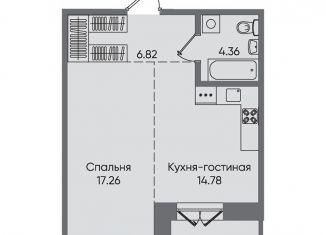 Квартира на продажу свободная планировка, 47.1 м2, Иркутск, ЖК Новые Горизонты