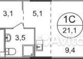 Продаю квартиру студию, 21.1 м2, Московский, ЖК Град Московский