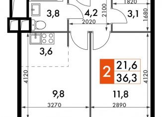 Продается двухкомнатная квартира, 36.2 м2, Москва, жилой комплекс Движение Тушино, к1-2, ЖК Движение Тушино