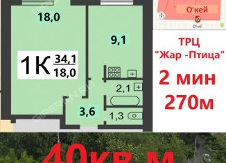 Продам 1-ком. квартиру, 40 м2, Нижний Новгород, улица Богородского, 8, метро Горьковская