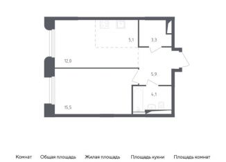 Продается однокомнатная квартира, 45.9 м2, Московская область, жилой комплекс Заречье Парк, к3.1