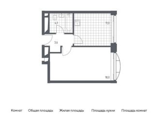 Однокомнатная квартира на продажу, 36.7 м2, Москва, жилой комплекс Новоданиловская 8, к2, Донской район