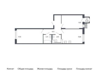 2-комнатная квартира на продажу, 59.7 м2, Москва, жилой комплекс Молжаниново, к2, метро Пятницкое шоссе