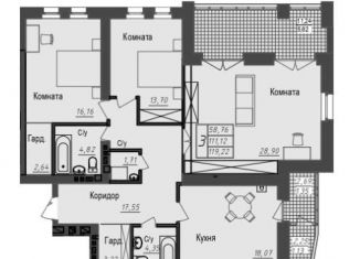 Продаю 3-ком. квартиру, 119.2 м2, Ростов-на-Дону, ЖК Измаильский Экоквартал, Измаильский переулок, 39А