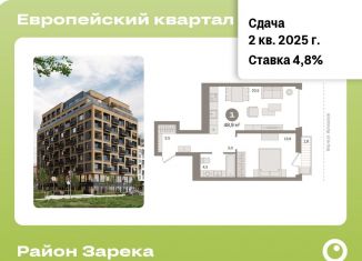 Продается двухкомнатная квартира, 48.9 м2, Тюмень, ЖК Европейский квартал, улица Газовиков, 34с8