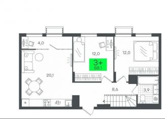 Продам 3-комнатную квартиру, 88.3 м2, деревня Дударева, ЖК Андерсен Парк, улица Сергея Джанбровского, 4к1