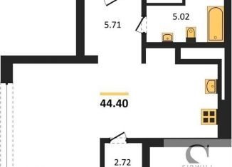 Продам квартиру студию, 44.4 м2, Новосибирск, улица Аэропорт, 23/1, ЖК Авиатор