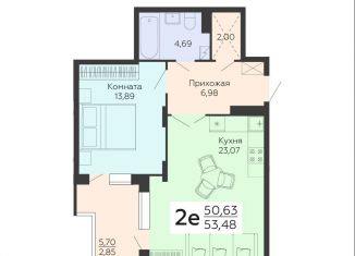 2-комнатная квартира на продажу, 53.5 м2, Воронеж