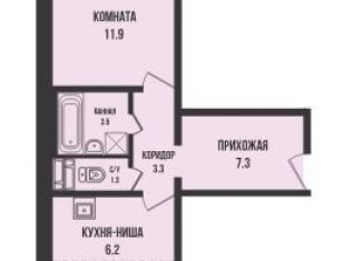 Двухкомнатная квартира на продажу, 47.9 м2, Новосибирск, метро Заельцовская, жилой комплекс Династия, 901