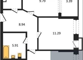 Продаю двухкомнатную квартиру, 54.9 м2, Воронеж, набережная Чуева, 7, Железнодорожный район