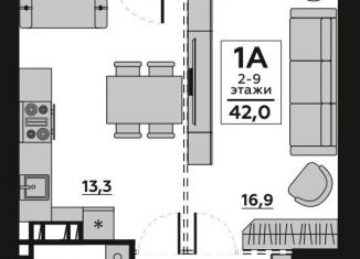 Продажа 1-ком. квартиры, 44 м2, Волгоград, Бакинская улица, 6, Центральный район
