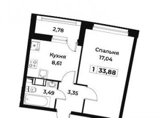 Однокомнатная квартира на продажу, 33.9 м2, Мурино, ЖК Авиатор, проспект Авиаторов Балтики, 29к2