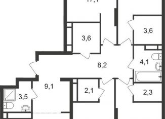Продажа 4-комнатной квартиры, 115.3 м2, Московский, 7-я фаза, к1