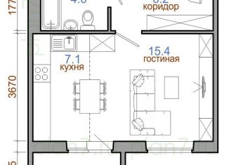 1-комнатная квартира на продажу, 37 м2, рабочий поселок Маркова, жилой комплекс Ботаника, 6, ЖК Ботаника