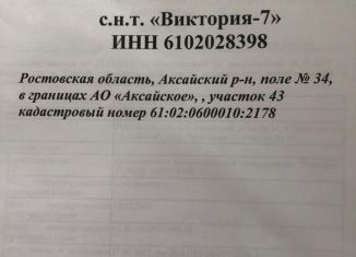 Продажа земельного участка, 6 сот., СНТ Виктория-7, Пёстрая улица, 6