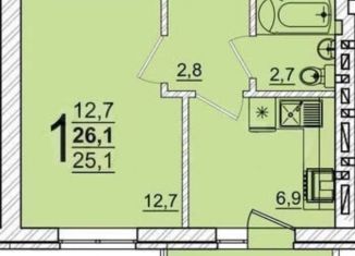 Продаю 1-ком. квартиру, 26.1 м2, аул Новая Адыгея, ЖК Дарград, улица Тургеневское шоссе, 33/2к30