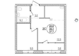 Продажа двухкомнатной квартиры, 37.7 м2, Новосибирск, метро Заельцовская, Новоуральская улица, с1