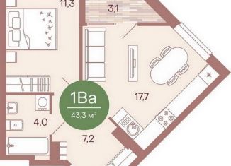 Продается 1-комнатная квартира, 43.1 м2, Пенза, жилой комплекс Норвуд, с6
