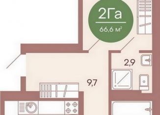 2-комнатная квартира на продажу, 66.2 м2, Пенза, жилой комплекс Норвуд, с6, Железнодорожный район