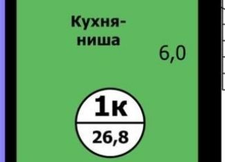 Продаю квартиру студию, 26.8 м2, Красноярск, проспект Машиностроителей, 35, Ленинский район