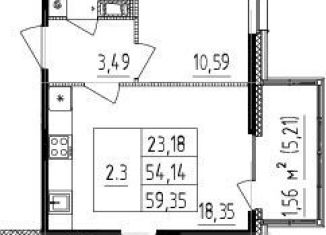 Продается 2-комнатная квартира, 59.4 м2, Мурино, ЖК Материк