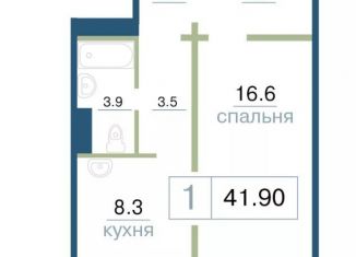 Продается однокомнатная квартира, 41.9 м2, Красноярск, Железнодорожный район