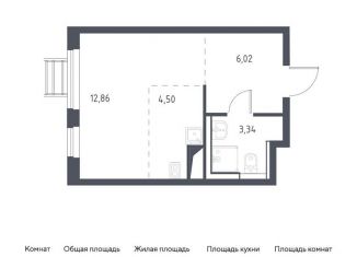 Квартира на продажу студия, 26.7 м2, Московская область, микрорайон Пригород Лесное, к6