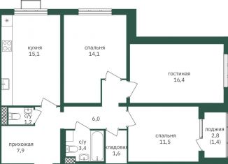 Продаю 3-комнатную квартиру, 79 м2, Москва, ЖК Зелёная Вертикаль, Варшавское шоссе, 170Ек1