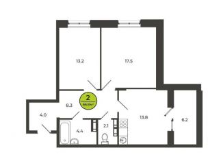 2-комнатная квартира на продажу, 66.8 м2, Брянская область