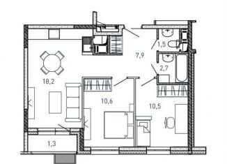 Продам 2-комнатную квартиру, 52.7 м2, Московская область, жилой комплекс Квартал Светлый, к3