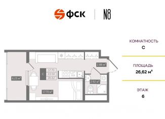 Продается квартира студия, 26.6 м2, Санкт-Петербург, Центральный район, Новгородская улица, 8В