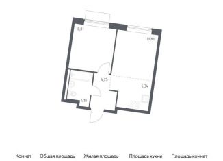 Продается 1-комнатная квартира, 36.4 м2, Москва