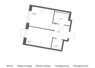 Однокомнатная квартира на продажу, 32.3 м2, Москва, жилой комплекс Квартал Западный, 6