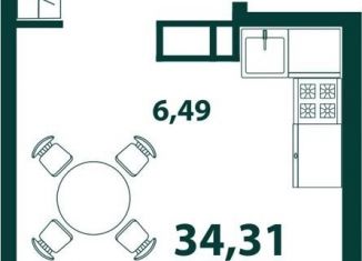 Продам однокомнатную квартиру, 34.3 м2, Ульяновск, жилой комплекс Аквамарин-2, 3, Засвияжский район