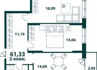 Продам 2-комнатную квартиру, 61.3 м2, Ульяновская область, жилой комплекс Аквамарин-2, 3