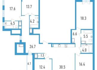 Продается пятикомнатная квартира, 169.8 м2, Санкт-Петербург, бульвар Александра Грина, 2к2, бульвар Александра Грина