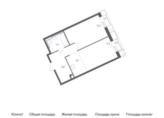1-комнатная квартира на продажу, 46.4 м2, Московская область, жилой комплекс Спутник, 19